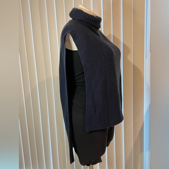 BCBGeneration Navy Knit Turtleneck Poncho - Picture 4 of 6